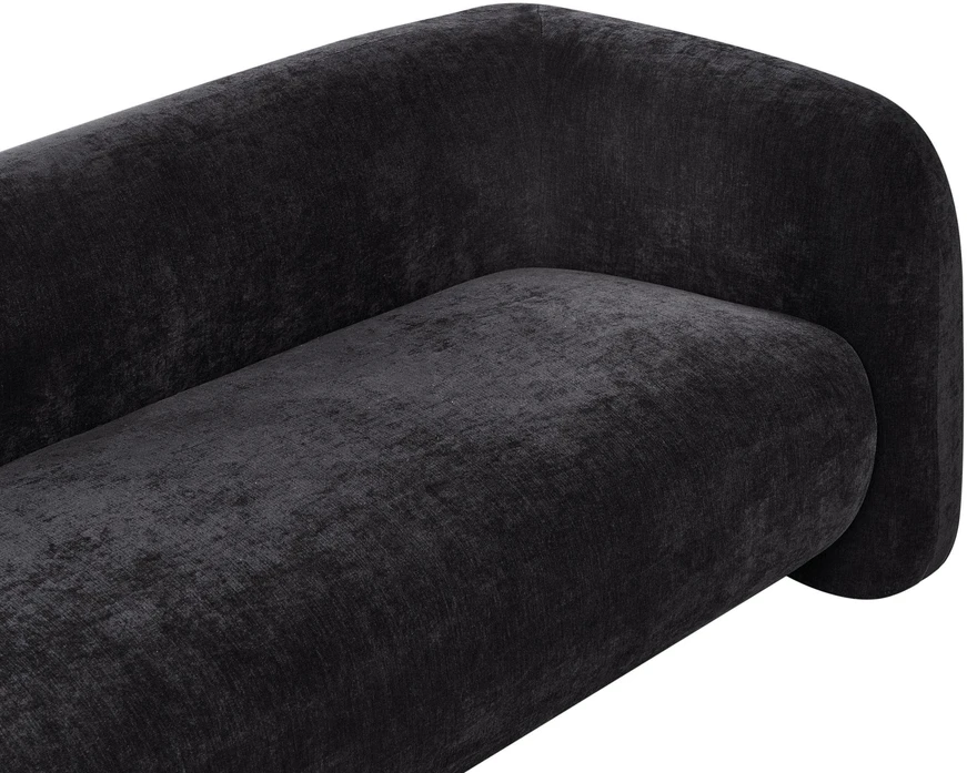 Beliani Trisvietė sofa LEIREN, šenilas, juoda