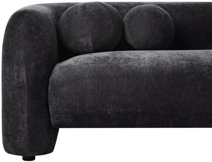 Beliani Trisvietė sofa LEIREN, šenilas, juoda