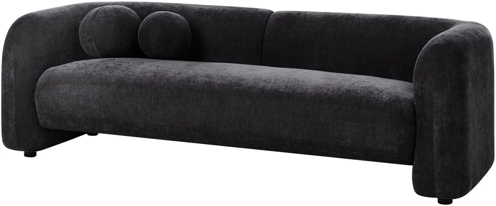 Beliani Trisvietė sofa LEIREN, šenilas, juoda