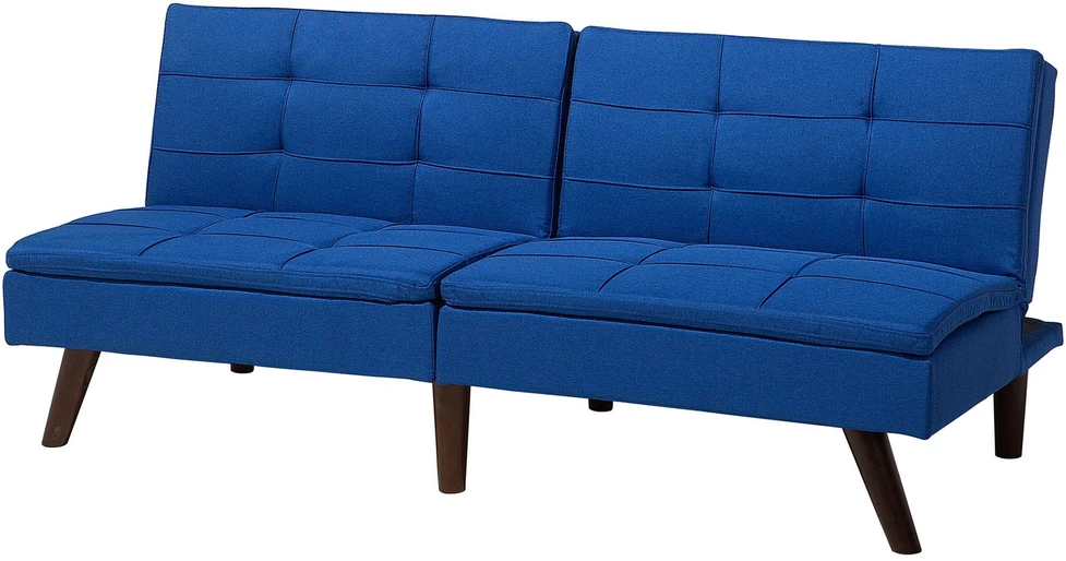Beliani Trivenė išskleidžiama sofa RONNE tamsiai mėlyna