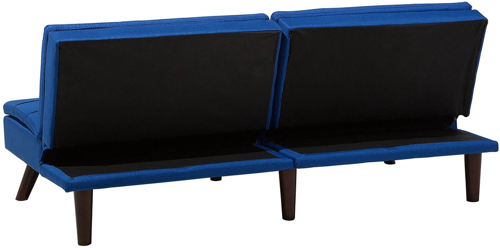 Beliani Trivenė išskleidžiama sofa RONNE tamsiai mėlyna