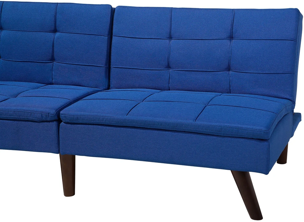 Beliani Trivenė išskleidžiama sofa RONNE tamsiai mėlyna