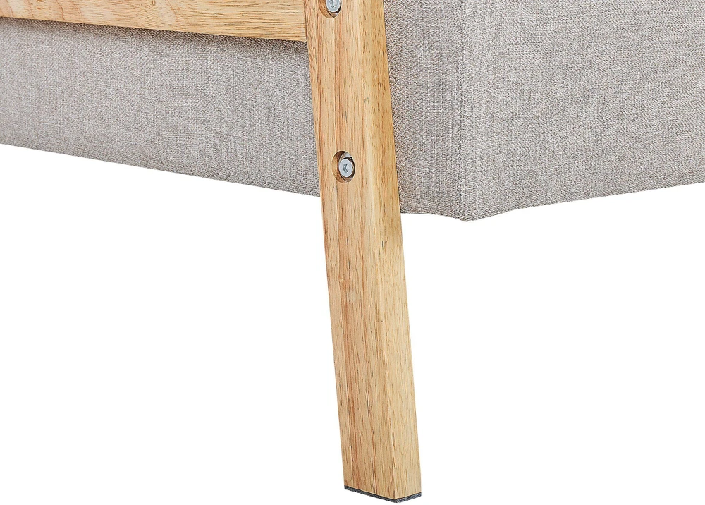 Beliani Trivenė išskleidžiama sofa TJORN smėlio spalvos