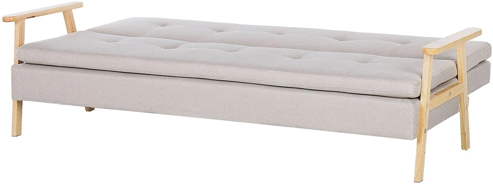 Beliani Trivenė išskleidžiama sofa TJORN smėlio spalvos