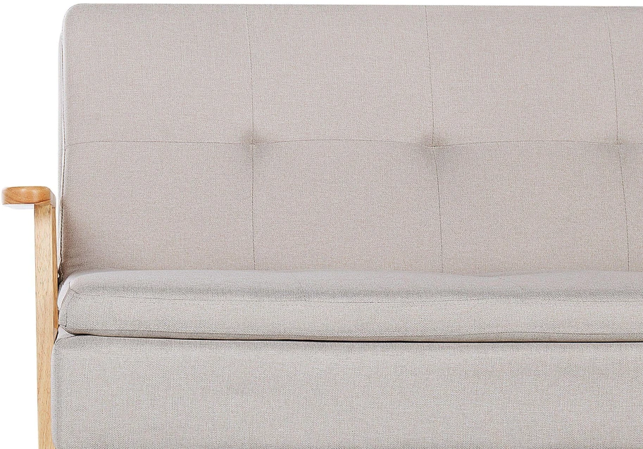 Beliani Trivenė išskleidžiama sofa TJORN smėlio spalvos