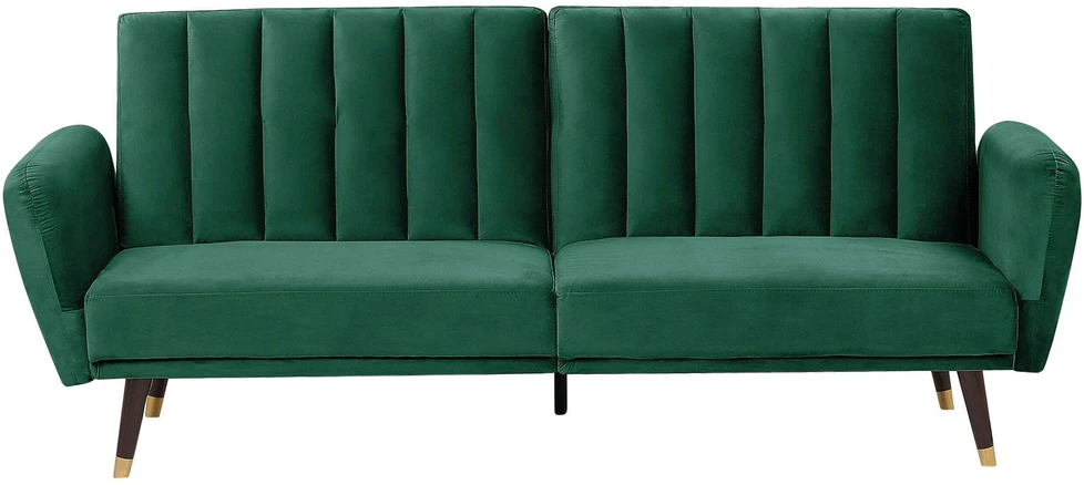 Beliani Trivenė išskleidžiama sofa VIMMERBY, veliūras, smaragdinė