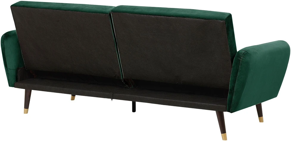 Beliani Trivenė išskleidžiama sofa VIMMERBY, veliūras, smaragdinė