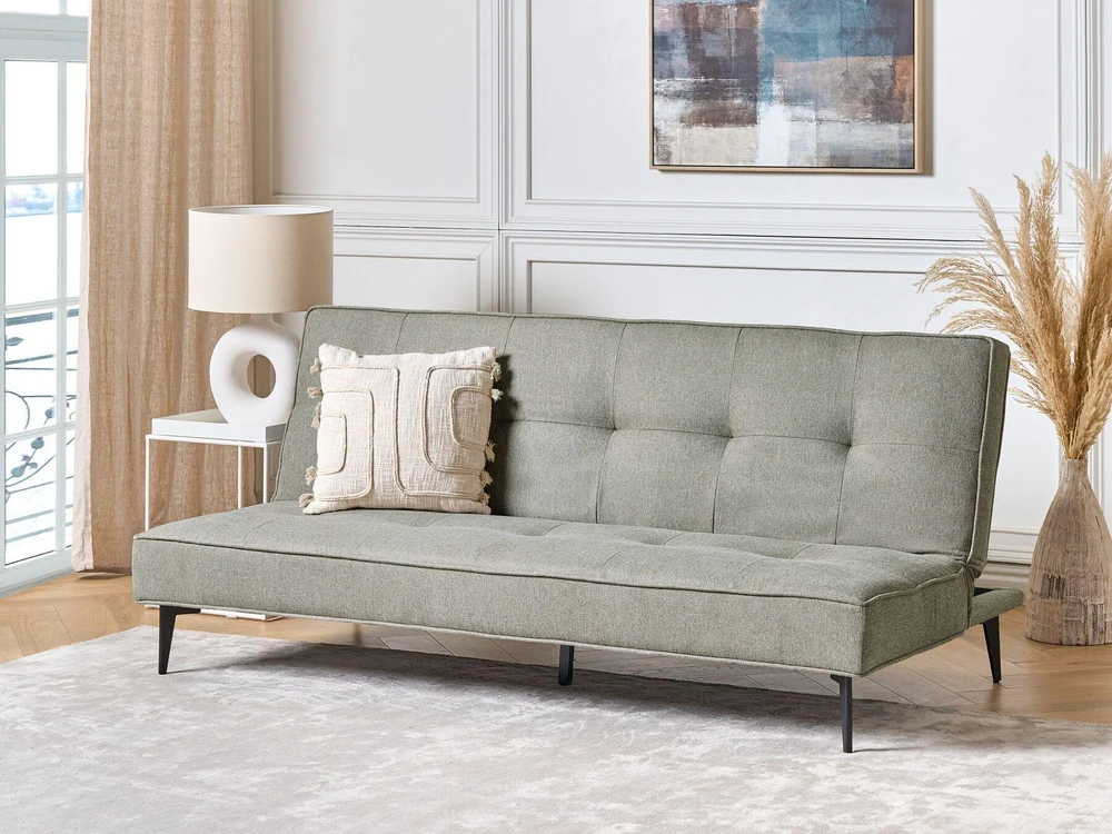 Beliani Trivietė išlankstoma sofa ESSVIK šviesiai žalia