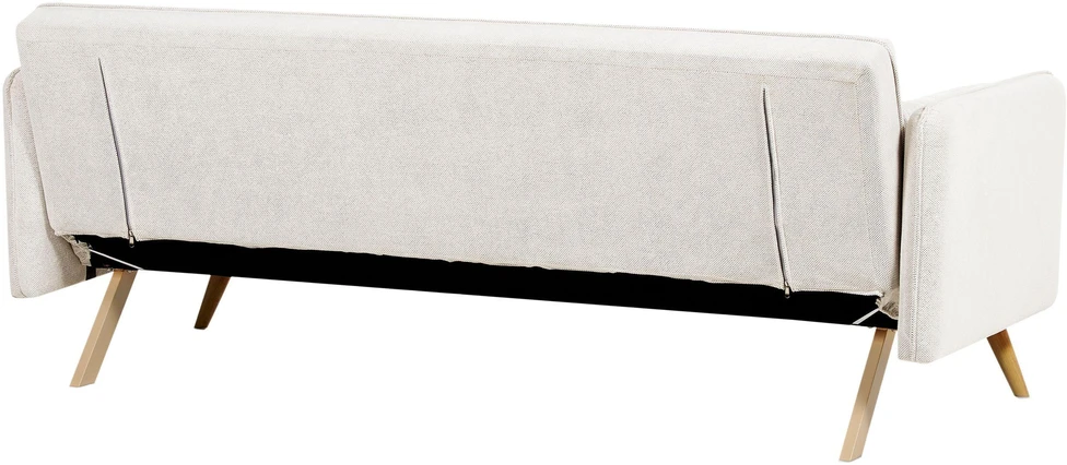Beliani Trivietė išskleidžiama sofa ASAA, kreminė balta
