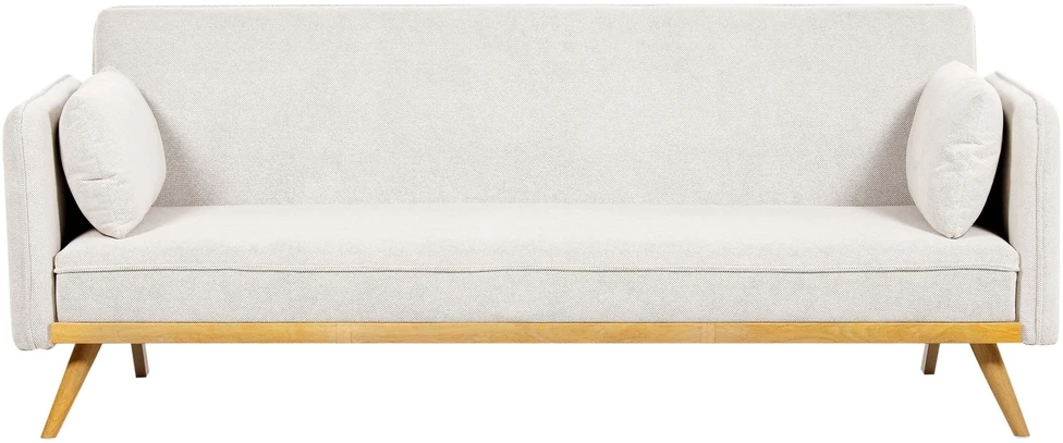 Beliani Trivietė išskleidžiama sofa ASAA, kreminė balta