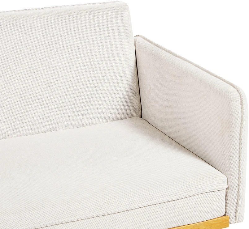Beliani Trivietė išskleidžiama sofa ASAA, kreminė balta