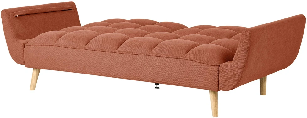 Beliani Trivietė išskleidžiama sofa ASBY, oranžinė