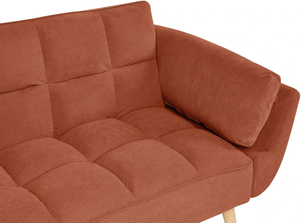 Beliani Trivietė išskleidžiama sofa ASBY, oranžinė