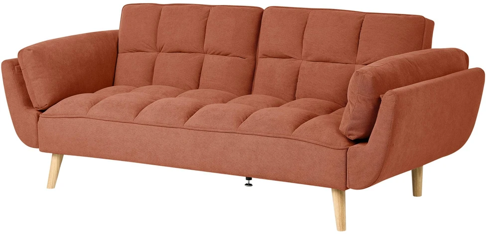 Beliani Trivietė išskleidžiama sofa ASBY, oranžinė