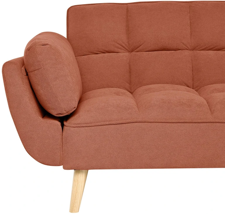 Beliani Trivietė išskleidžiama sofa ASBY, oranžinė
