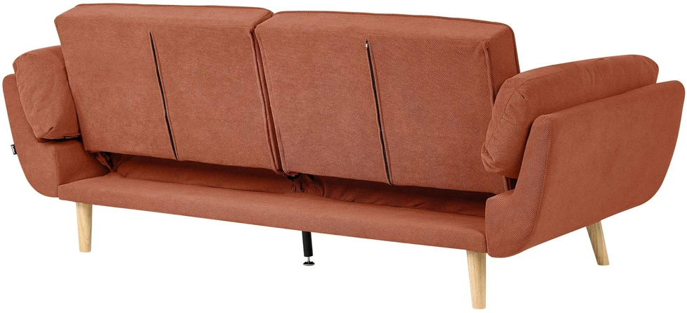 Beliani Trivietė išskleidžiama sofa ASBY, oranžinė