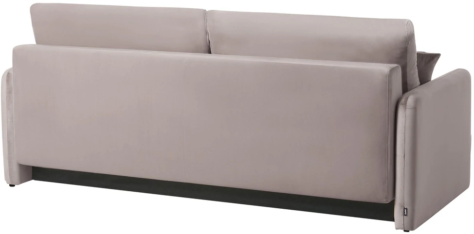 Beliani Trivietė išskleidžiama sofa EGGE, veliuras, smėlio pilkos spalvos