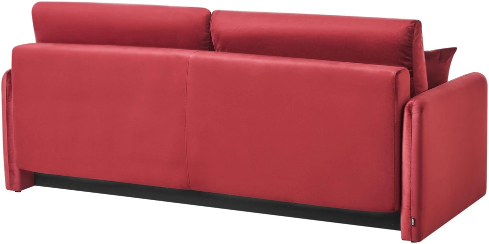 Beliani Trivietė išskleidžiama sofa EGGE, veliūras, burgundiška