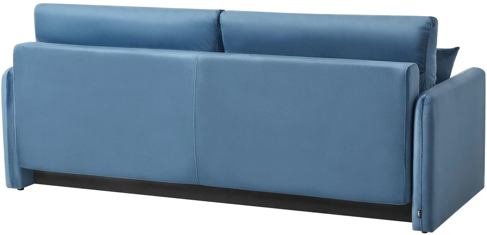 Beliani Trivietė išskleidžiama sofa EGGE, veliūras, mėlyna