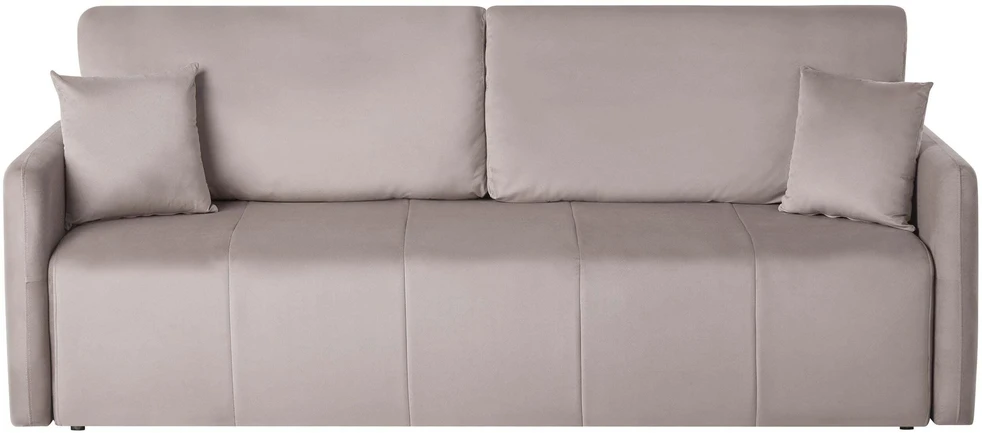 Beliani Trivietė išskleidžiama sofa EGGE, veliuras, smėlio pilkos spalvos