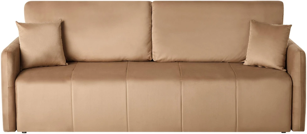 Beliani Trivietė išskleidžiama sofa EGGE, veliūras, šviesiai ruda