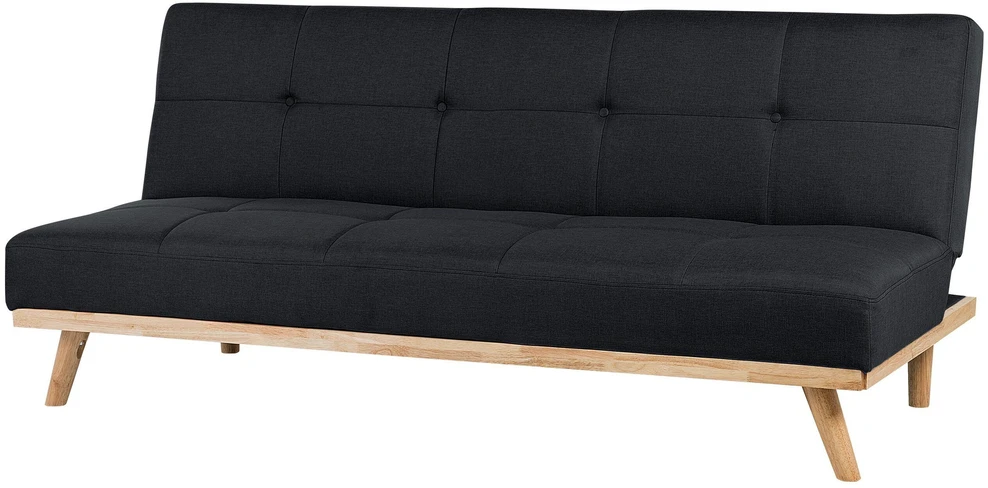 Beliani Trivietė išskleidžiama sofa FROYA, juoda