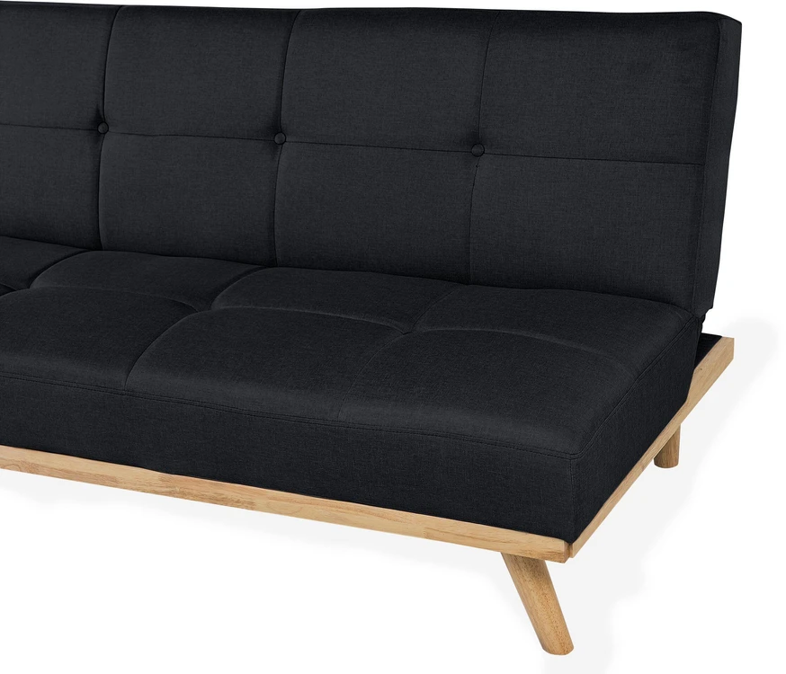 Beliani Trivietė išskleidžiama sofa FROYA, juoda