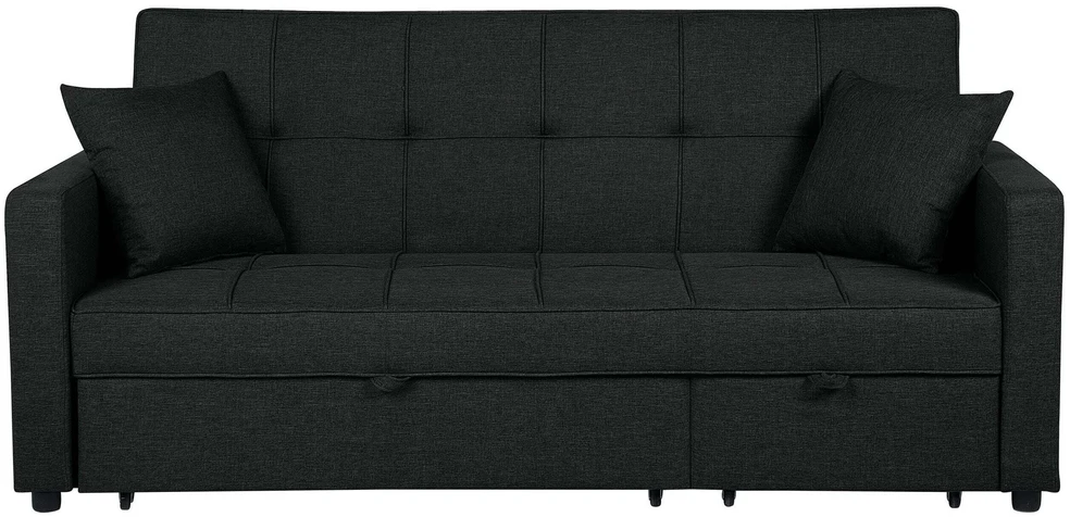 Beliani Trivietė išskleidžiama sofa GLOMMA, juoda
