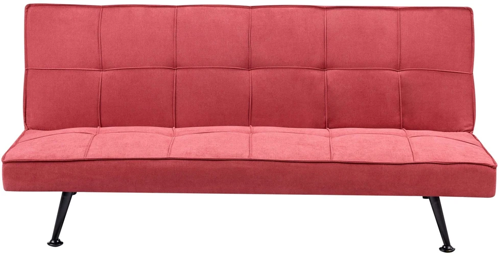 Beliani Trivietė išskleidžiama sofa HASLE, raudona