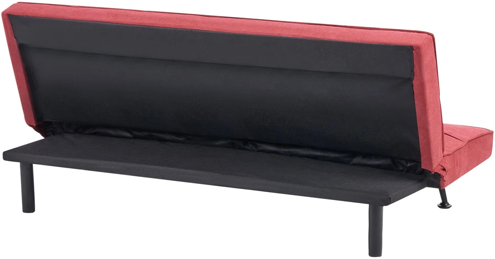 Beliani Trivietė išskleidžiama sofa HASLE, raudona