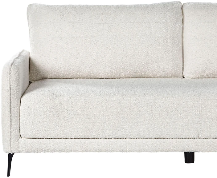 Beliani Trivietė išskleidžiama sofa HEMING, boucle audinys, dramblio kaulo balta