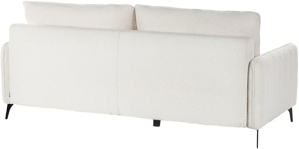 Beliani Trivietė išskleidžiama sofa HEMING, boucle audinys, dramblio kaulo balta