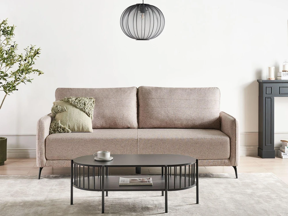 Beliani Trivietė išskleidžiama sofa HEMING, šviesiai ruda