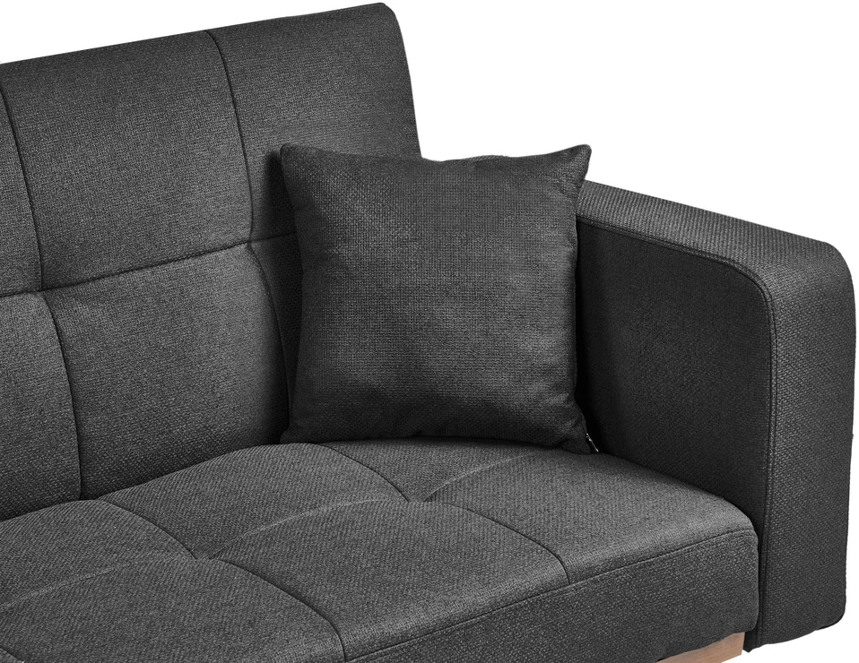 Beliani Trivietė išskleidžiama sofa HJULBY juoda
