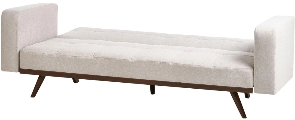 Beliani Trivietė išskleidžiama sofa HJULBY šviesiai smėlio spalvos