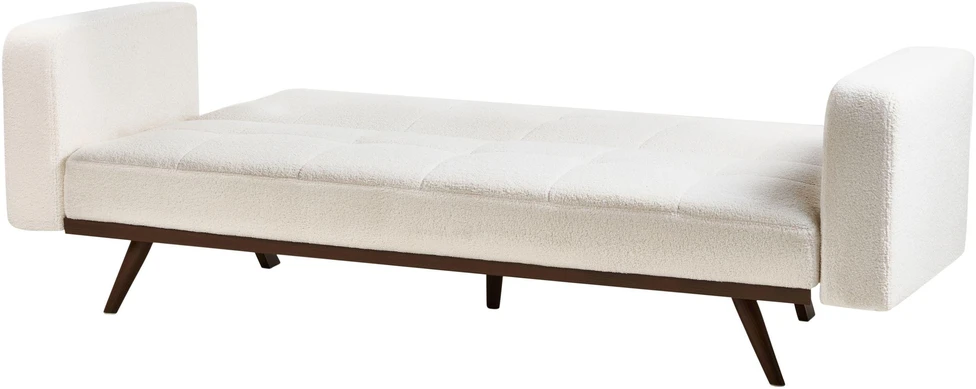 Beliani Trivietė išskleidžiama sofa HJULBY Boucle, kreminės spalvos