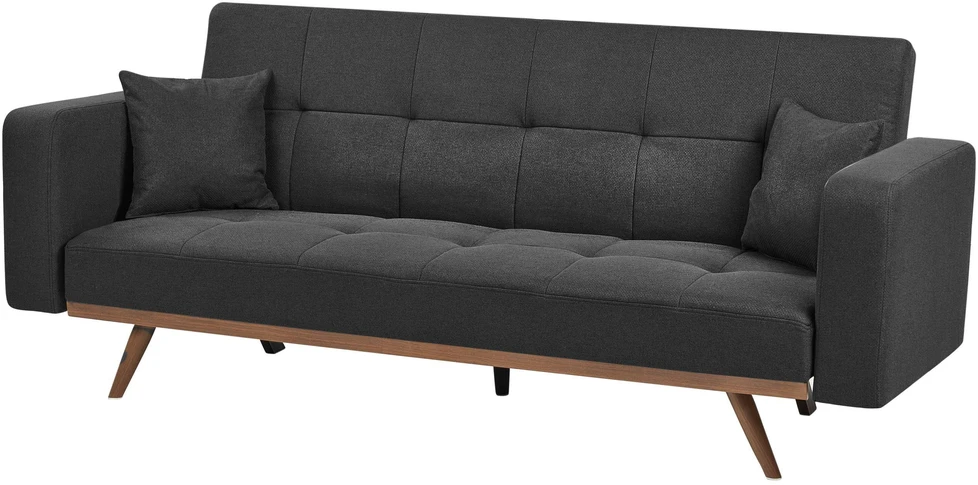 Beliani Trivietė išskleidžiama sofa HJULBY juoda