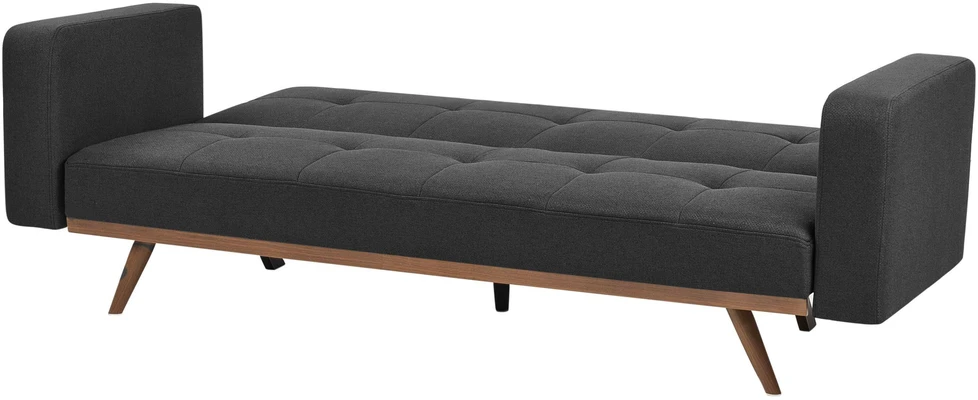 Beliani Trivietė išskleidžiama sofa HJULBY juoda
