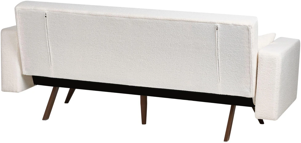 Beliani Trivietė išskleidžiama sofa HJULBY Boucle, kreminės spalvos