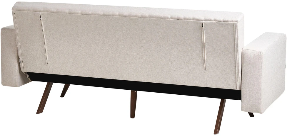 Beliani Trivietė išskleidžiama sofa HJULBY šviesiai smėlio spalvos