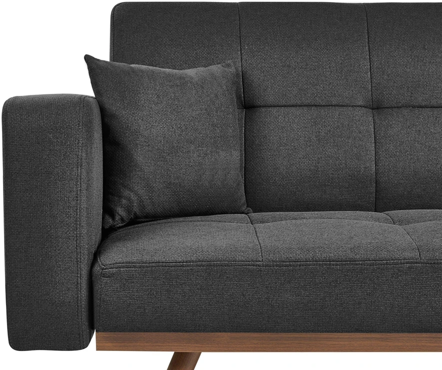 Beliani Trivietė išskleidžiama sofa HJULBY juoda