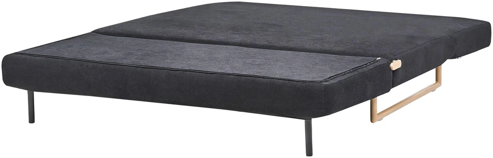 Beliani Trivietė išskleidžiama sofa JERSLEV, juoda