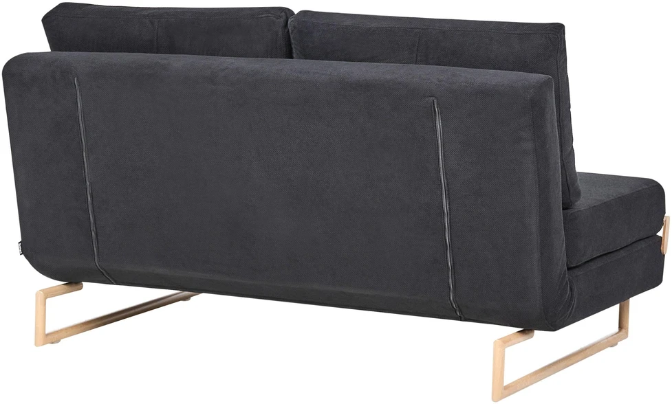 Beliani Trivietė išskleidžiama sofa JERSLEV, juoda