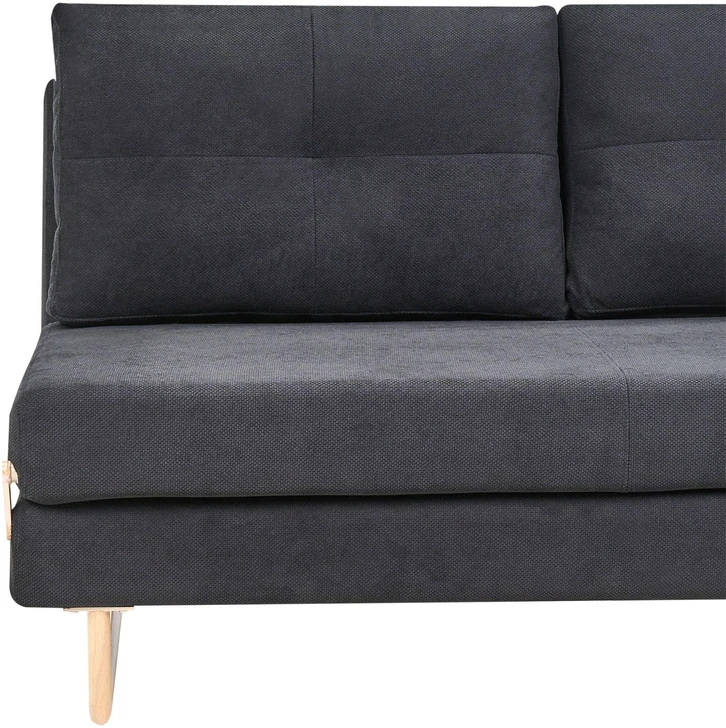 Beliani Trivietė išskleidžiama sofa JERSLEV, juoda