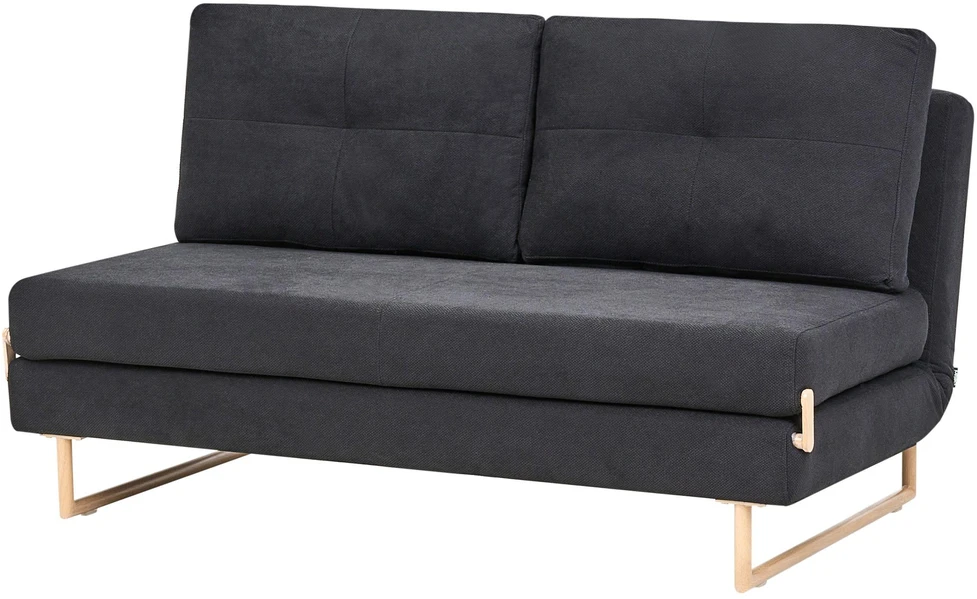 Beliani Trivietė išskleidžiama sofa JERSLEV, juoda
