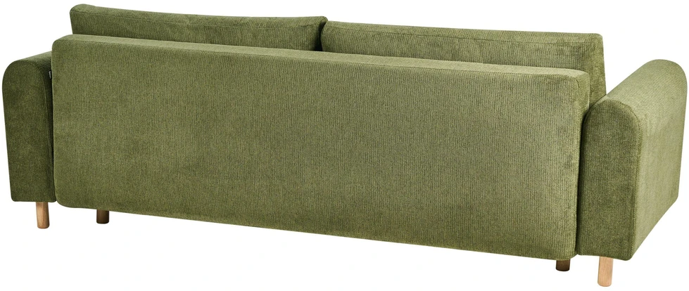 Beliani Trivietė išskleidžiama sofa KVAM, žalia su patalynės dėže