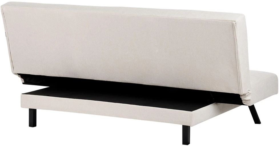Beliani Trivietė išskleidžiama sofa LEEDS, balta