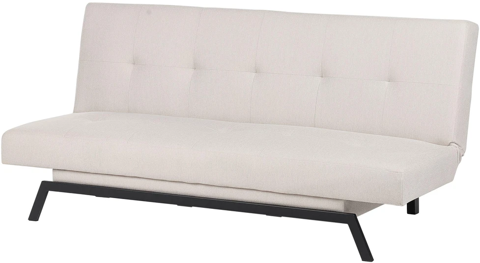 Beliani Trivietė išskleidžiama sofa LEEDS, balta