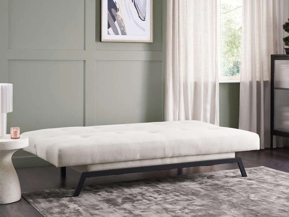 Beliani Trivietė išskleidžiama sofa LEEDS, balta