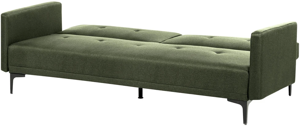 Beliani Trivietė išskleidžiama sofa LUCAN tamsiai žalia
